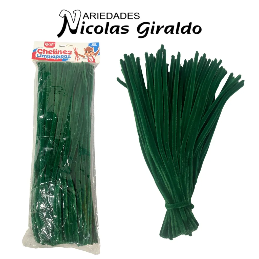 Limpia pipas escolar x100 verde oscuro
