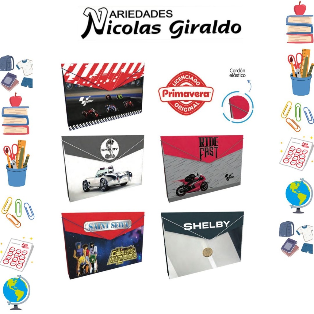 [P3930] Carpeta primavera plastica fuelle juvenil niño