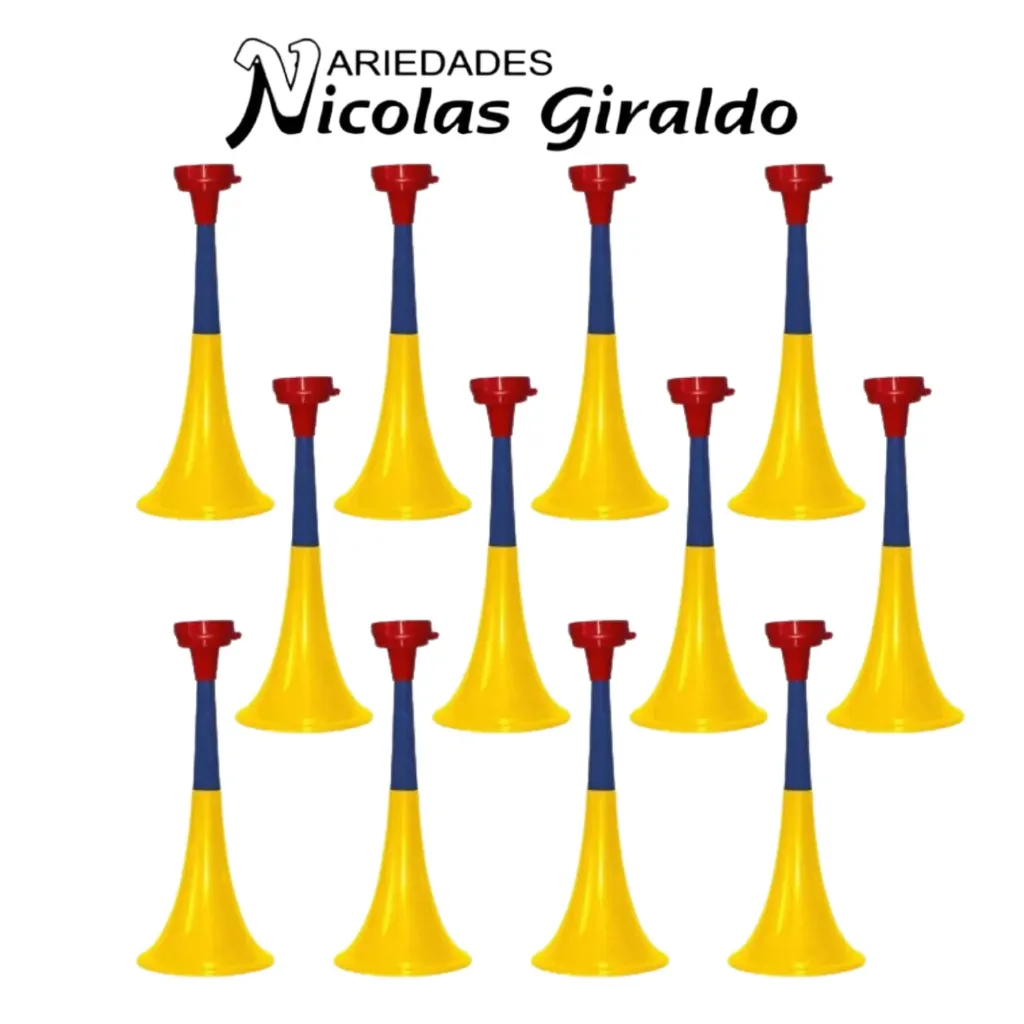 Vuvuzela colombia mediana 2 cuerpos PQT X12