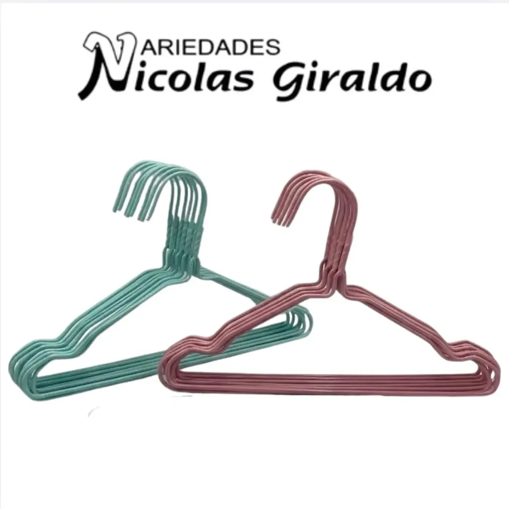 Gancho ropa alambre color x10