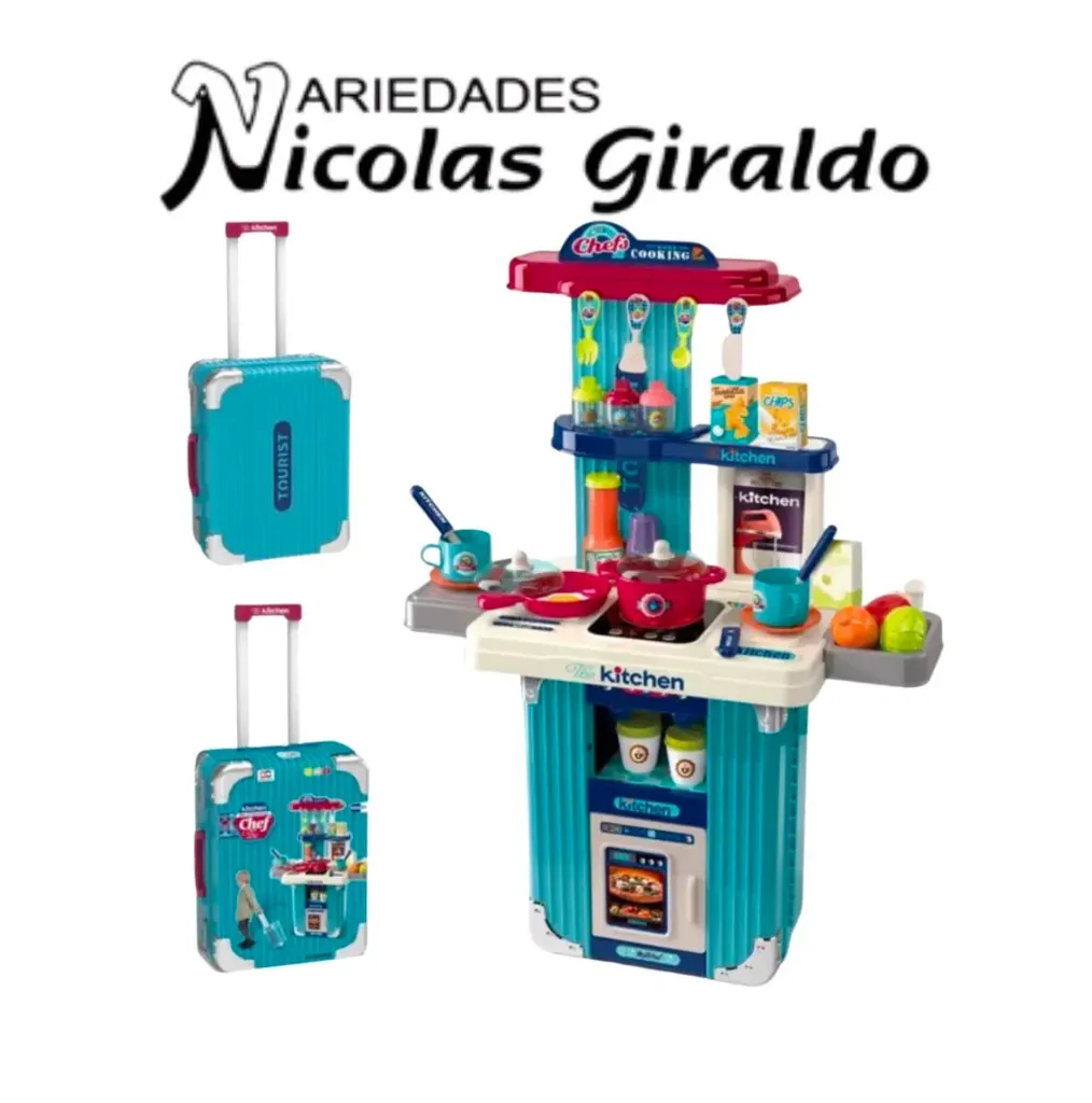 Cocina infantil maleta grande Azul