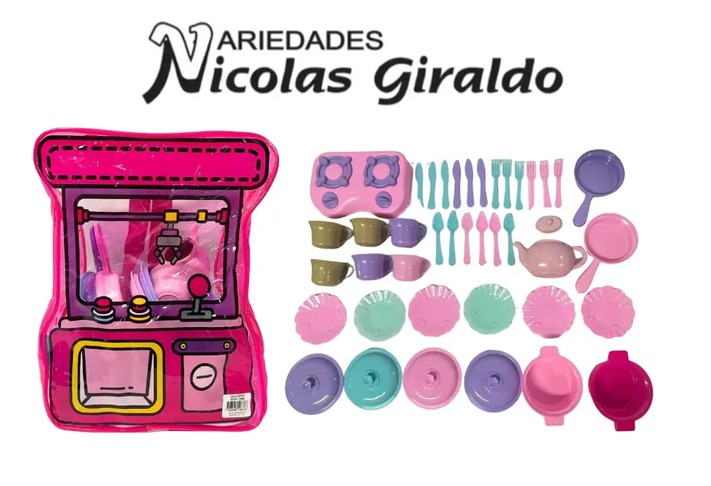 Vajilla morral estufa x41 piezas infantil grande