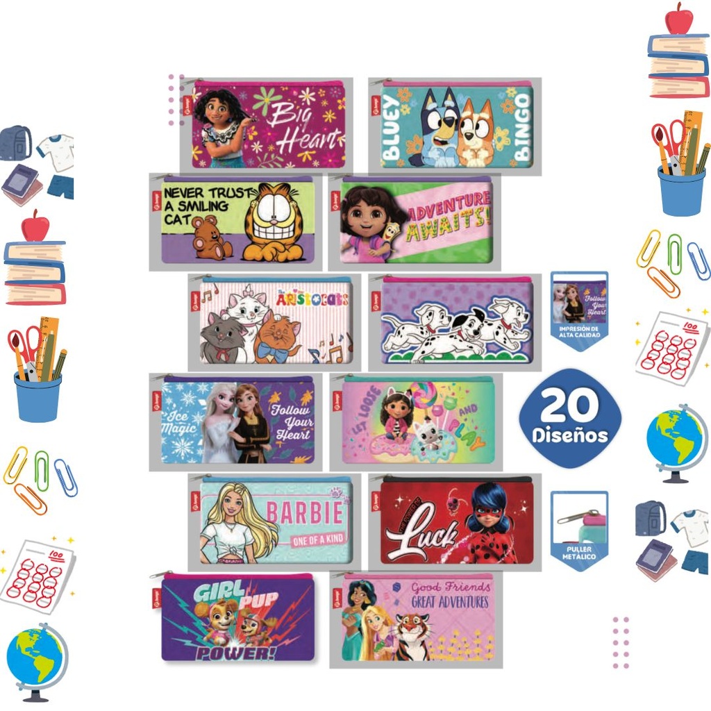 Cartuchera primavera 1 cierre niña