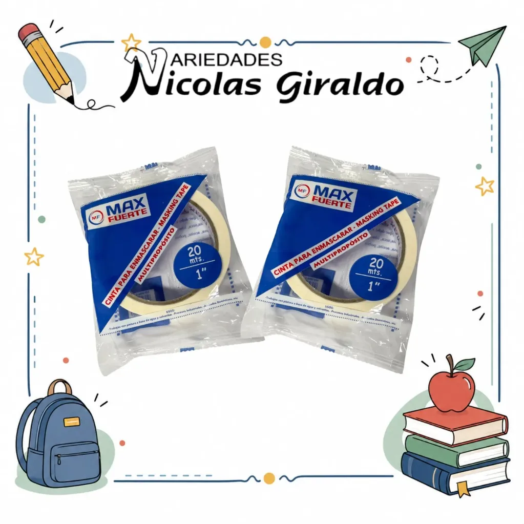 Cinta enmascarar 1" grande max fuerte paquete x12