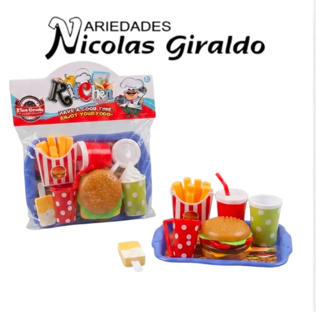 Set comida rapida con bandeja
