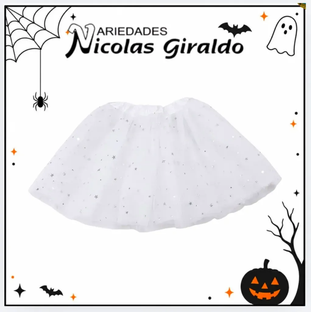 Tutu escarchado 30cm pequeño blanco