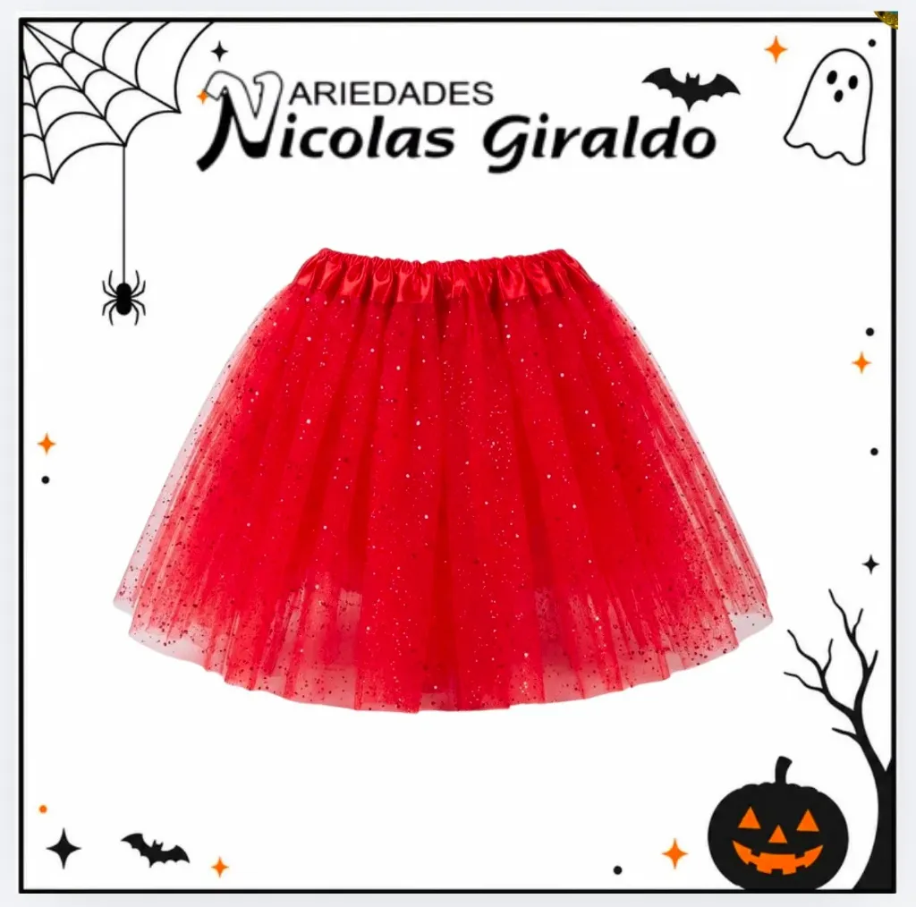 Tutu escarchado 30cm pequeño rojo