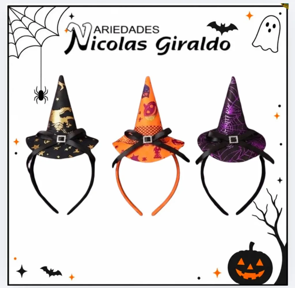 Diadema sombrero bruja halloween
