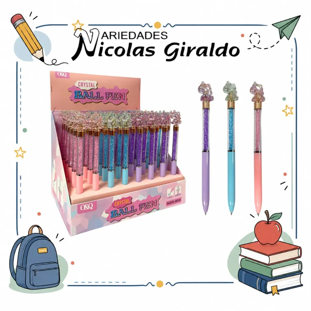 Lapicero figura unicornio caja x48