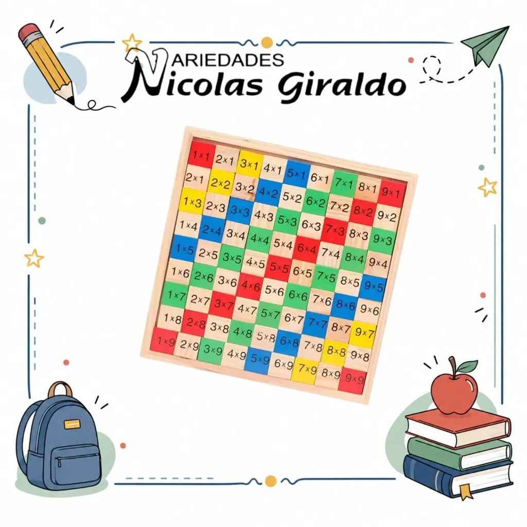 Didactico madera tabla de multiplicar