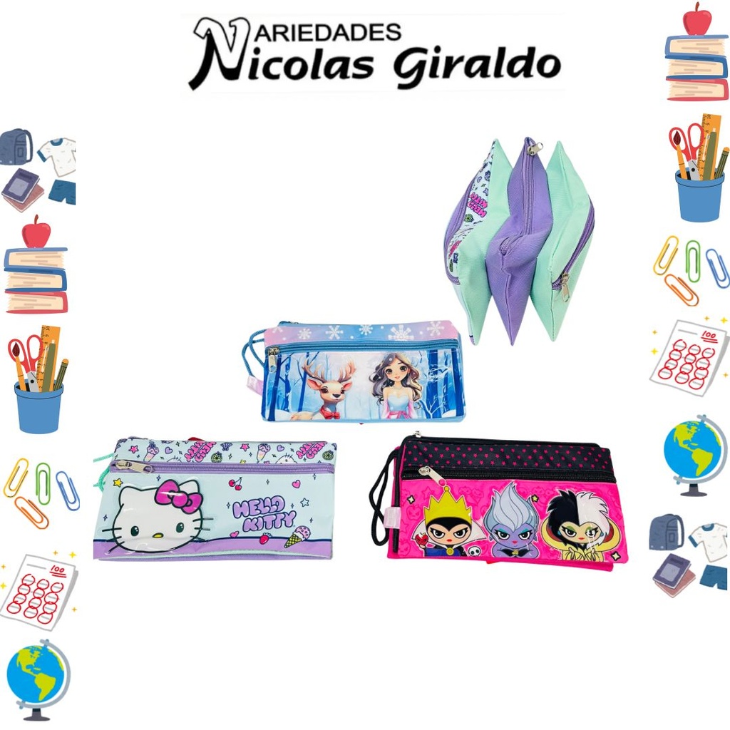 Cartuchera scribe 3 cierre niña