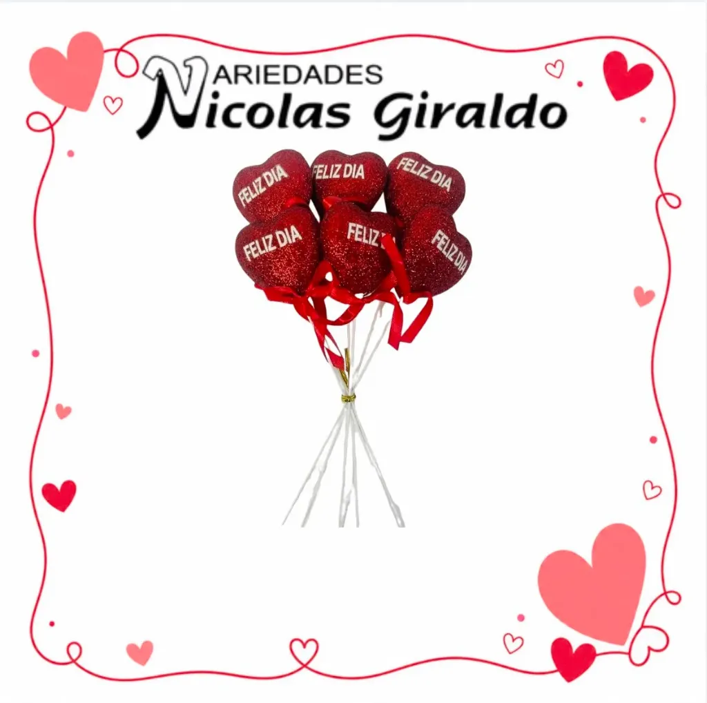 [ISA2145] Corazon pequeño feliz dia para ancheta pqt x6