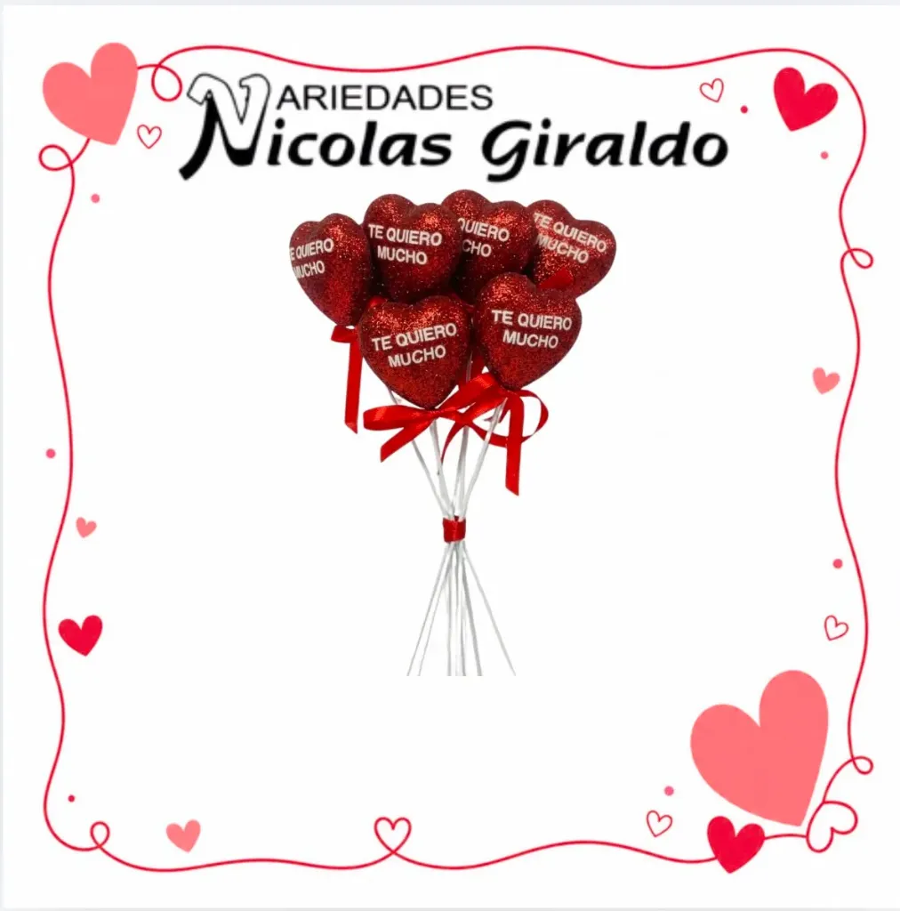 Corazon pequeño tequiero mucho para ancheta pqt x6