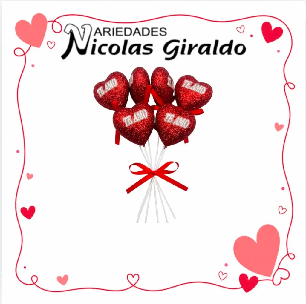 Corazon pequeño te amo para ancheta pqt x6
