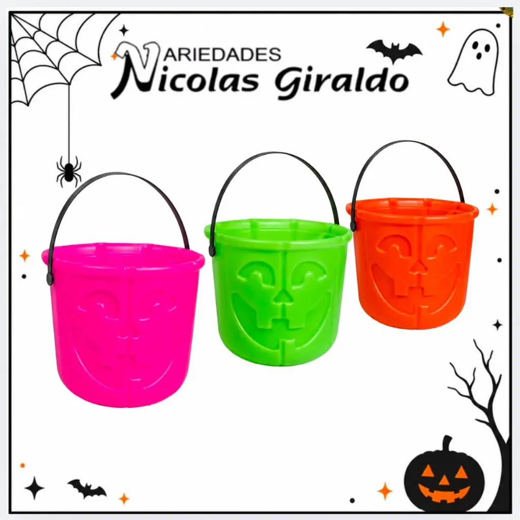 Balde halloween grande color paquete x12