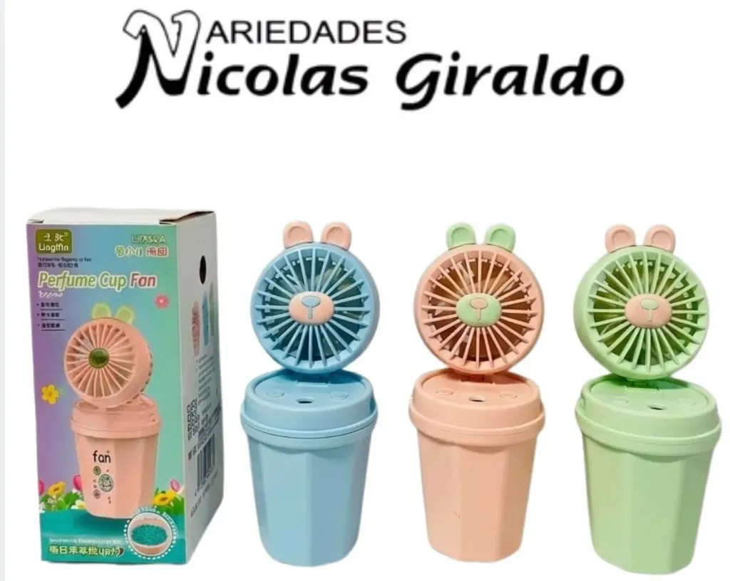 Ventilador recargable mediano con humidificador