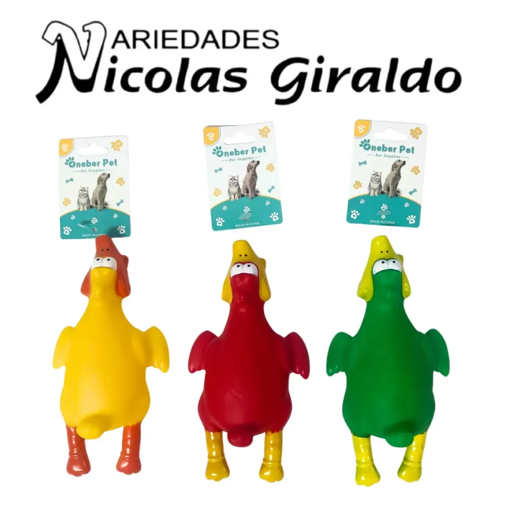 Juguete chillon mascota pollo mediano