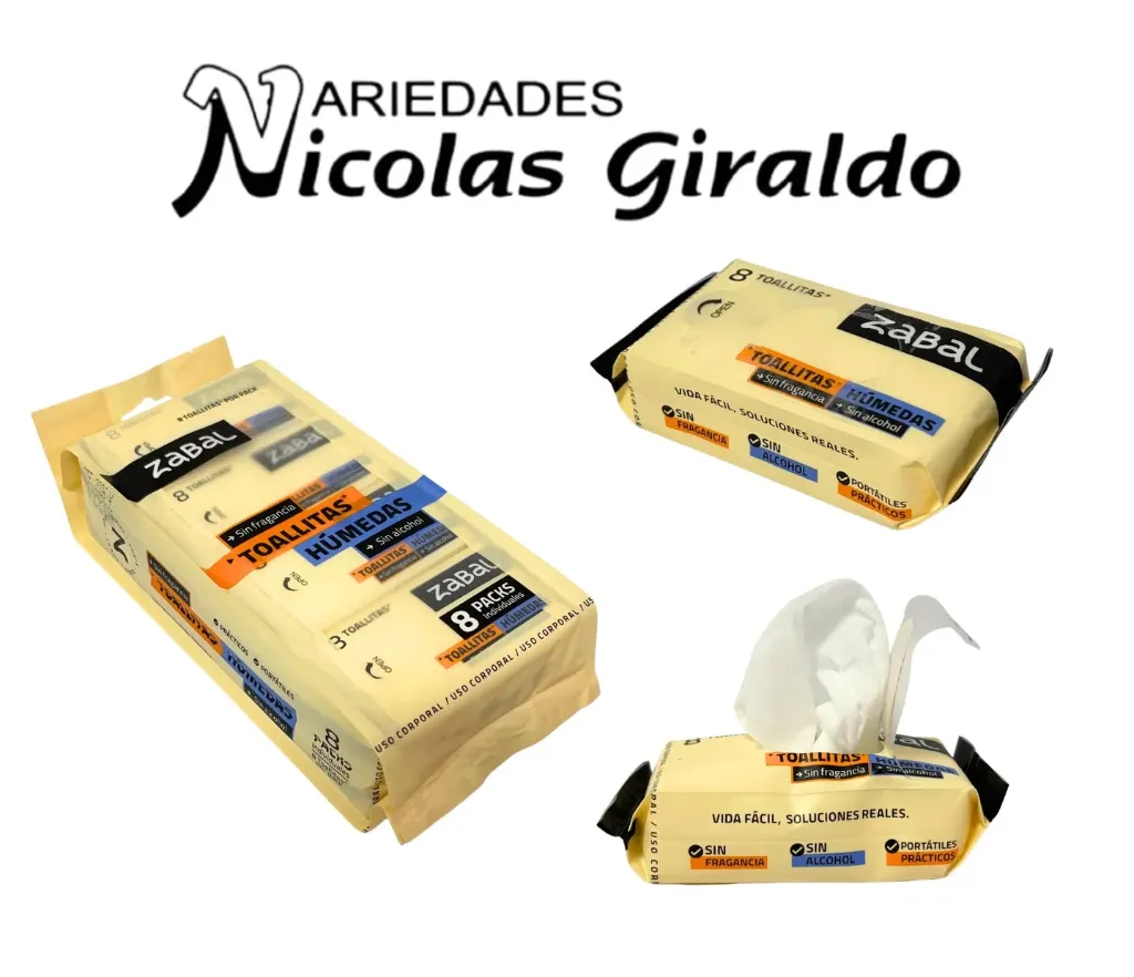 Toallitas humedas zabal mini x8 PQT X8