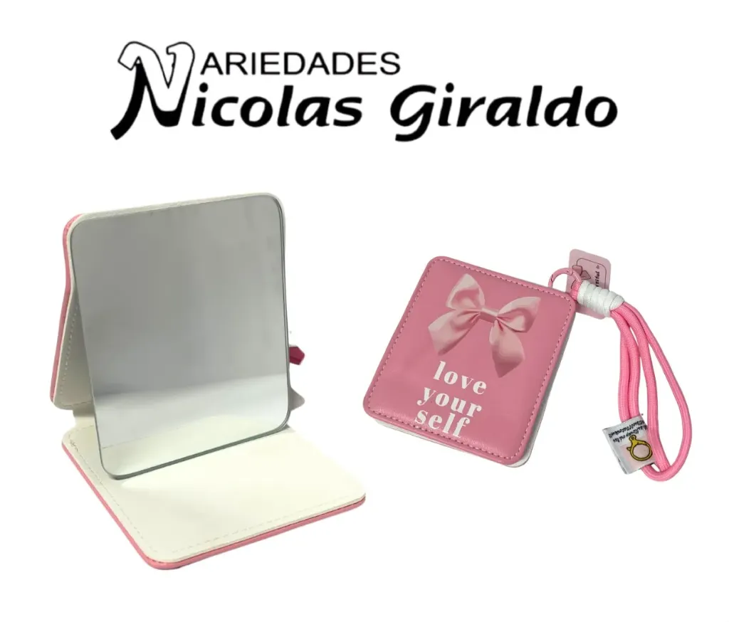 Espejo cartera tipo agenda con llavero