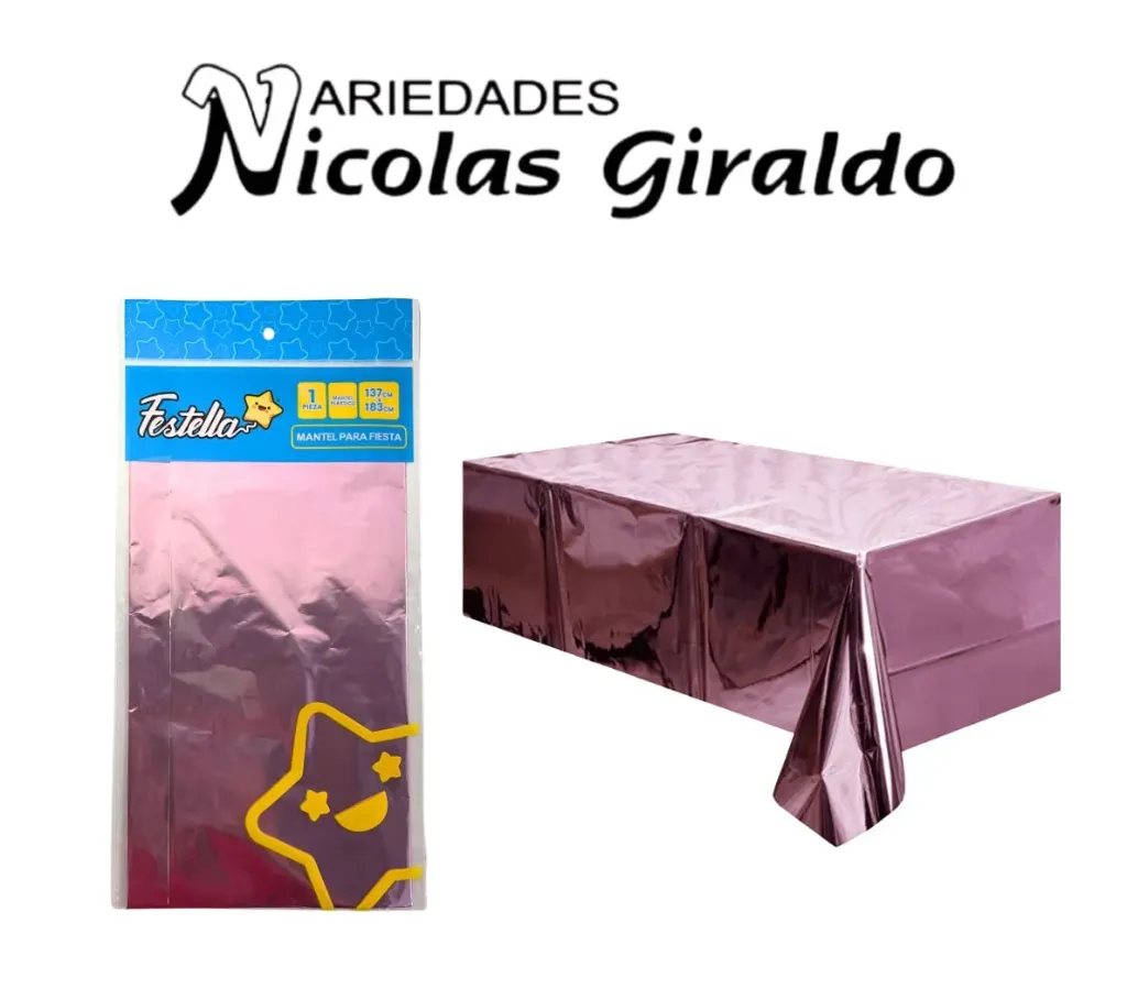 Mantel fiesta brillante rosado