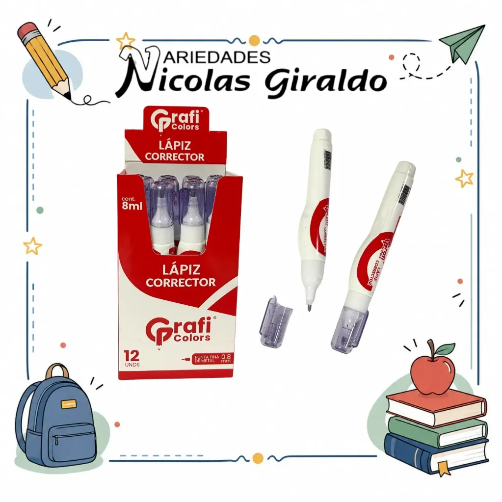 Corrector graficolors 8 ml blanco caja x12