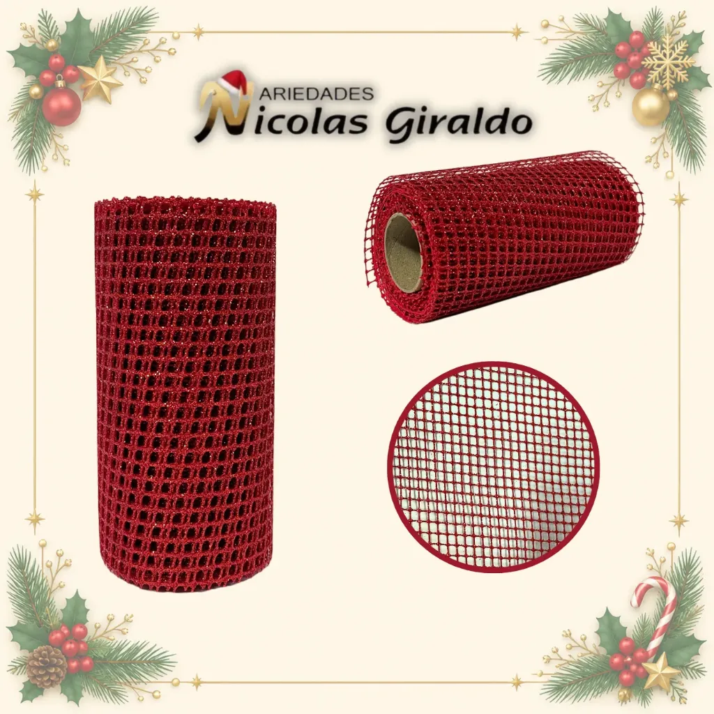 [SMR25-21] MALLA DECORATIVA MINI ROJA