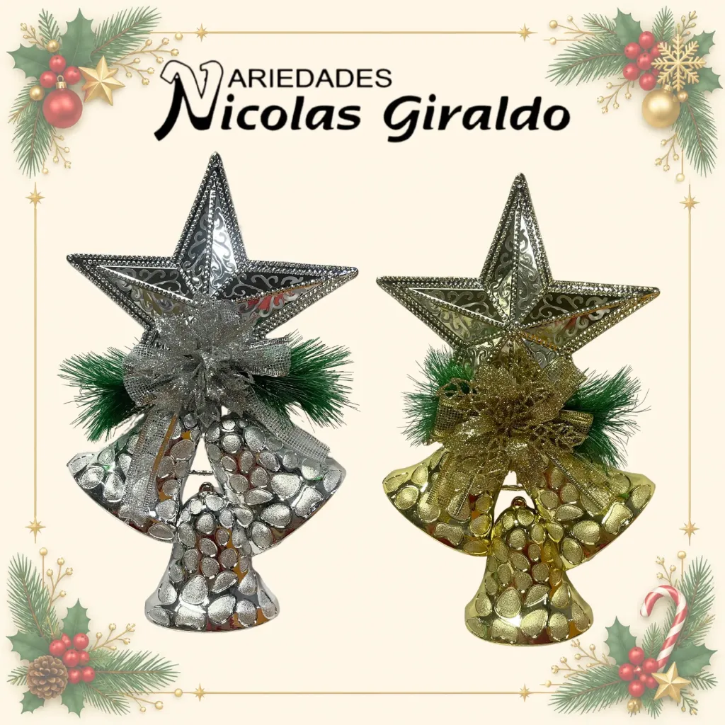 CAMPANA NAVIDEÑA PLANA TRIPLE GRANDE