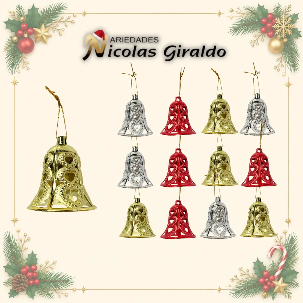 [2026SW-57] ADORNO CAMPANA NAVIDEÑA X12 MEDIANA