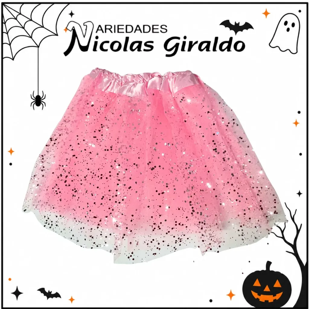 Tutu escarchado 30cm pequeño rosado