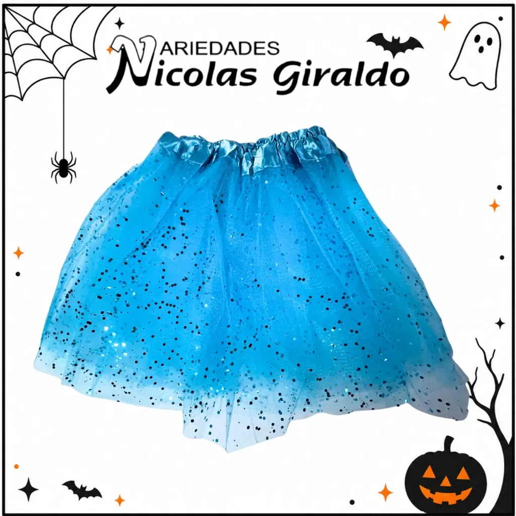 Tutu escarchado 30cm pequeño azul claro