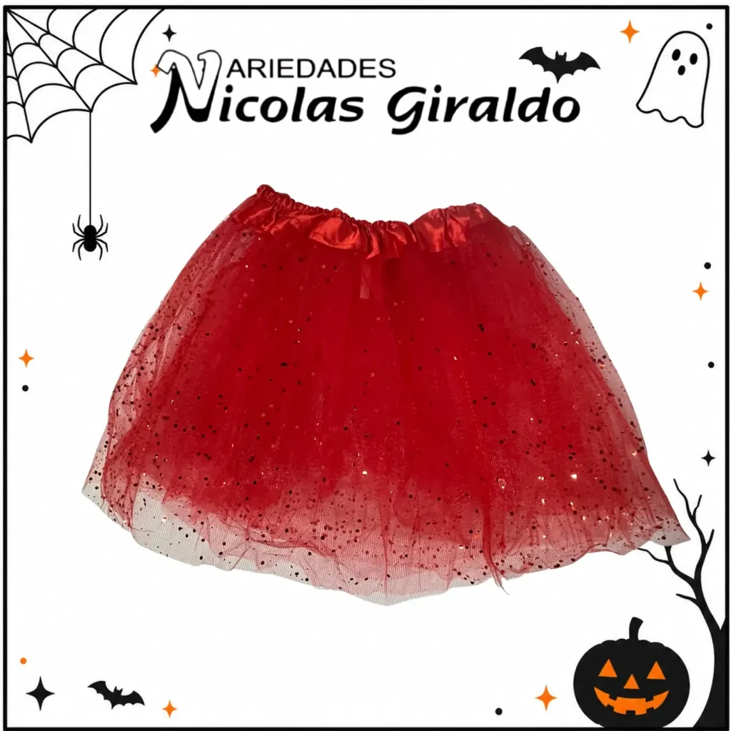 Tutu escarchado 30cm pequeño rojo