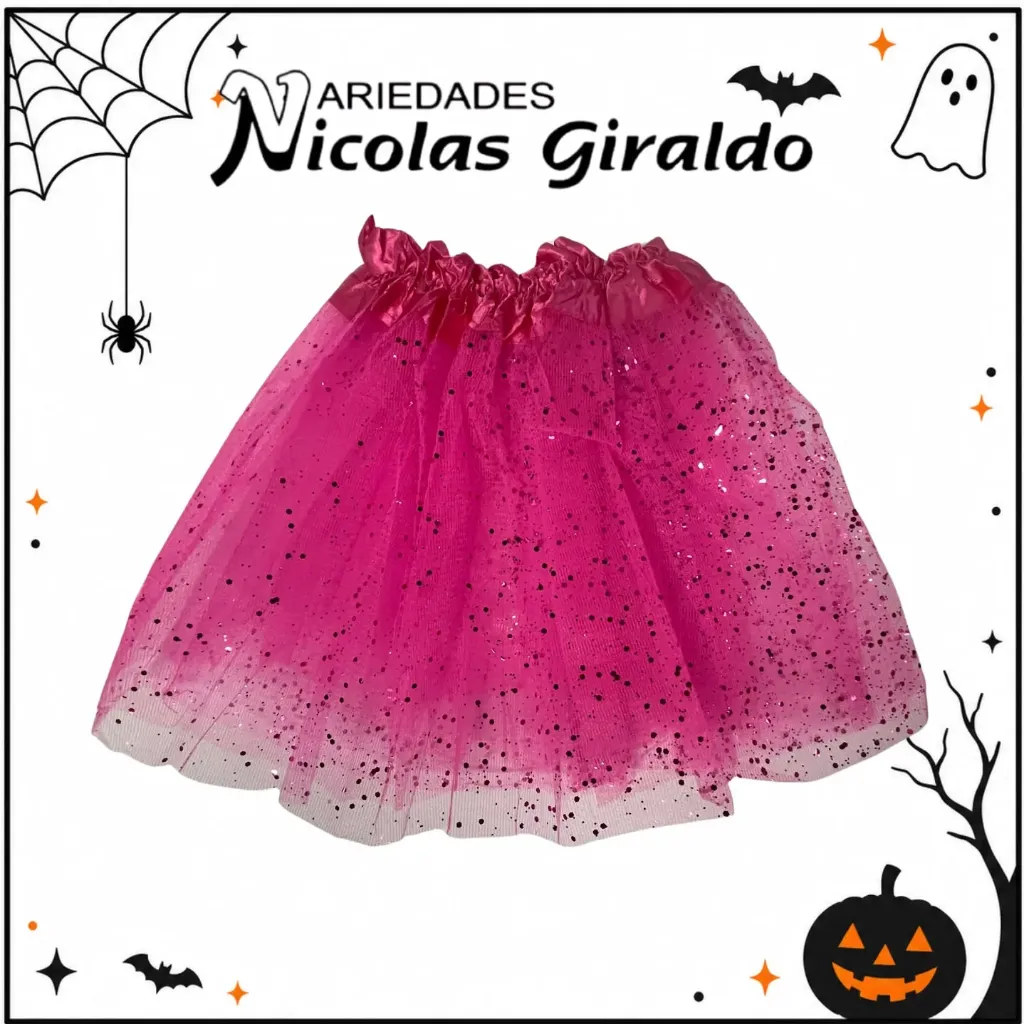 Tutu escarchado 30cm pequeño fucsia