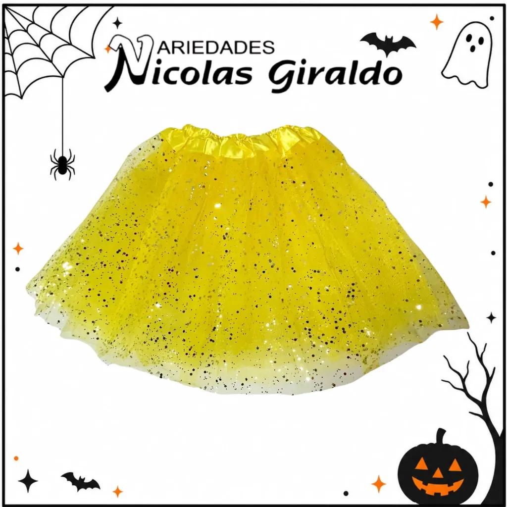 Tutu escarchado 30cm pequeño amarillo