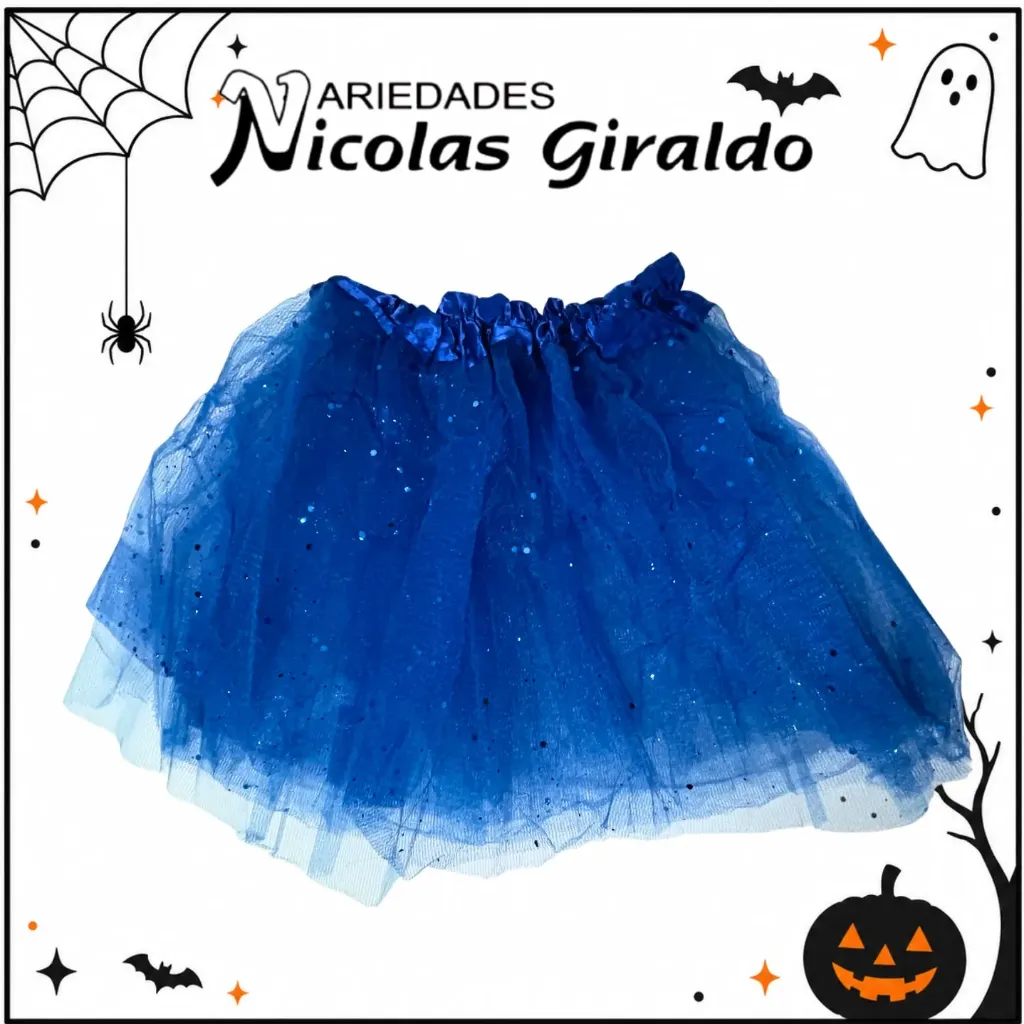 Tutu escarchado 30cm pequeño azul oscuro