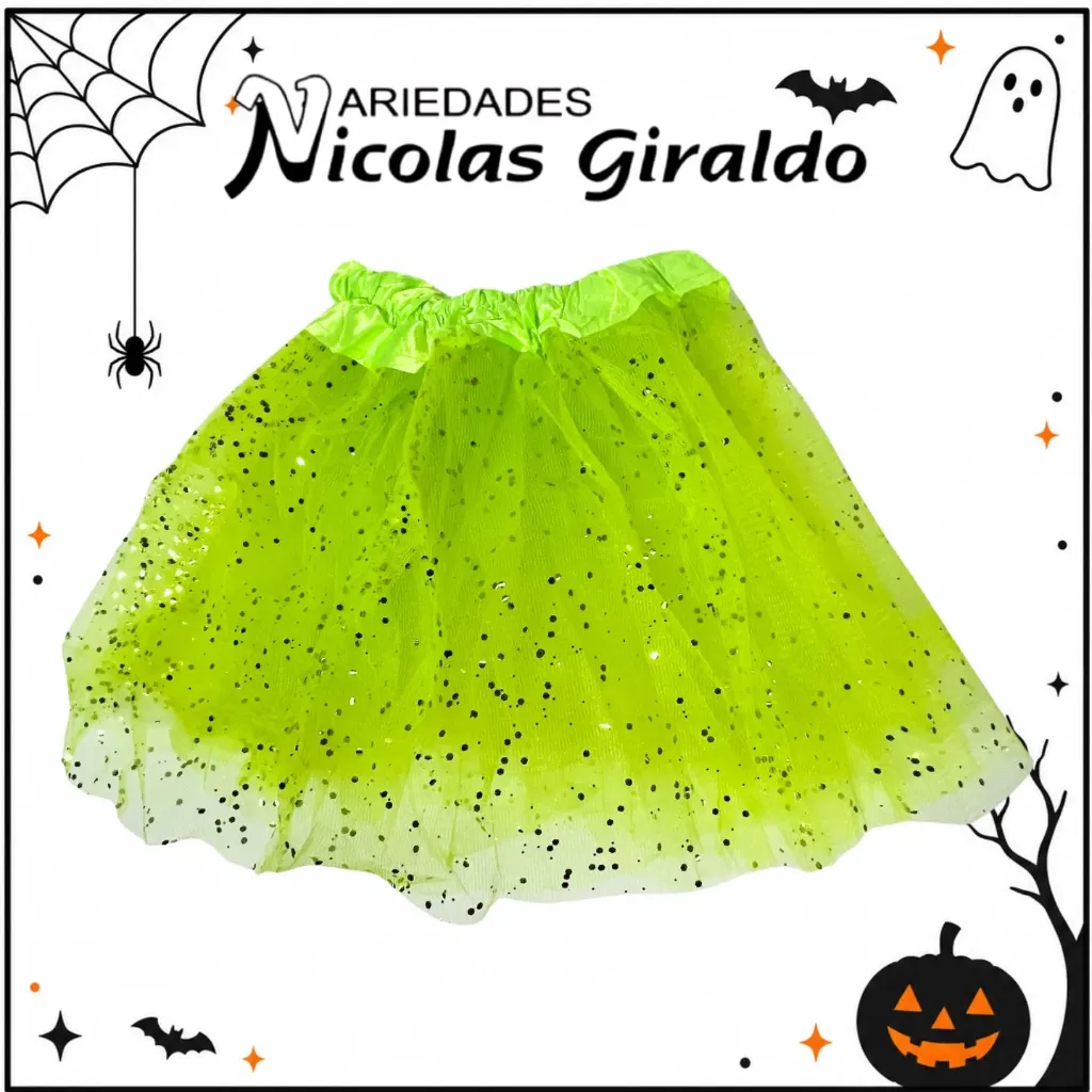 Tutu escarchado 30cm pequeño verde claro