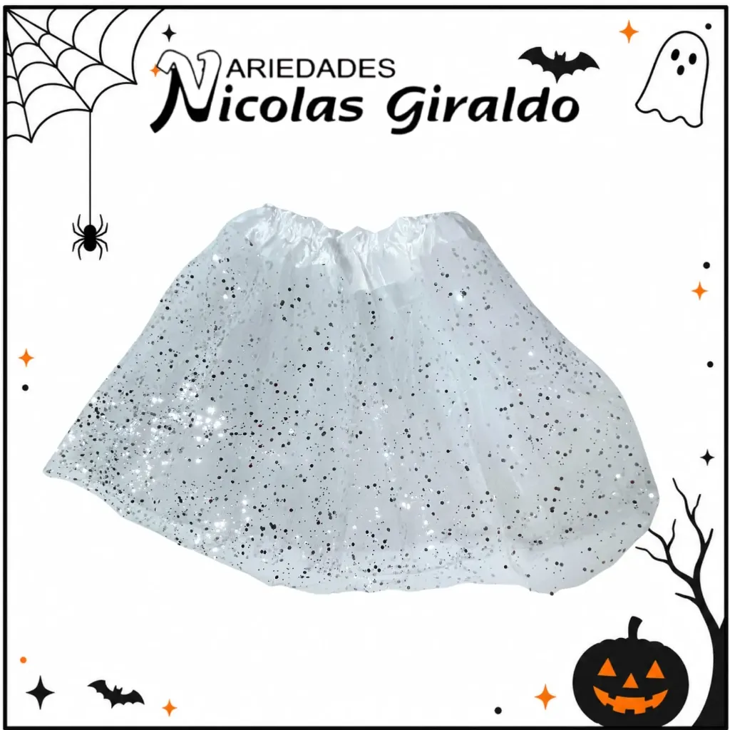 Tutu escarchado 30cm pequeño blanco