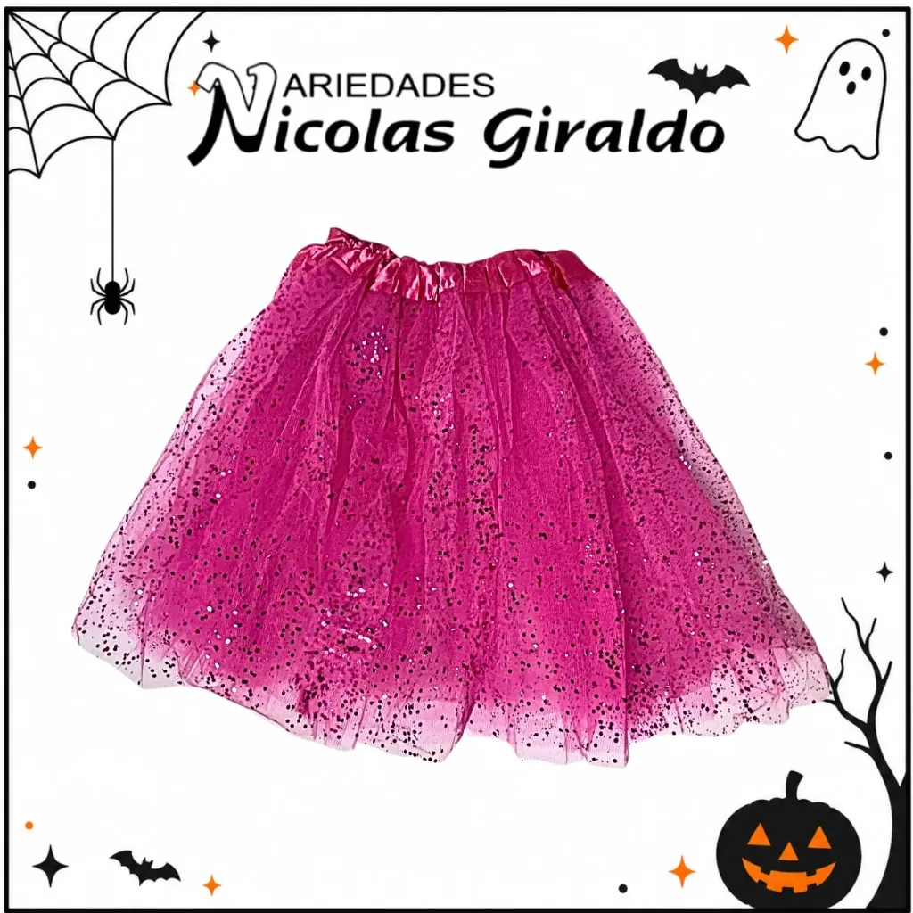 Tutu escarchado 40cm grande fucsia