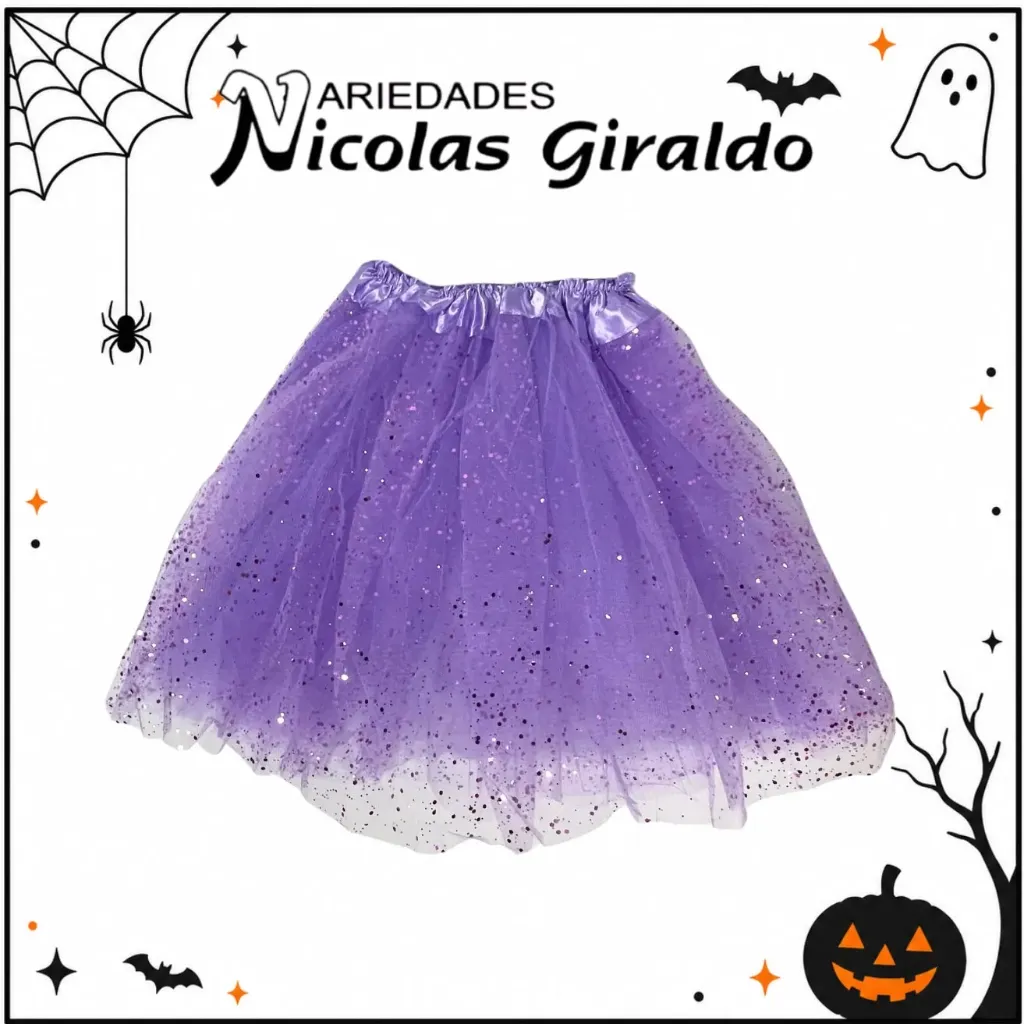 Tutu escarchado 40cm grande lila