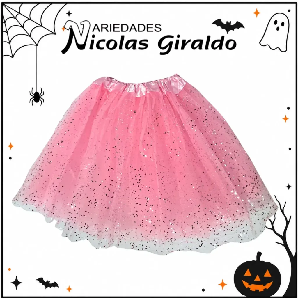 Tutu escarchado 40cm grande rosado