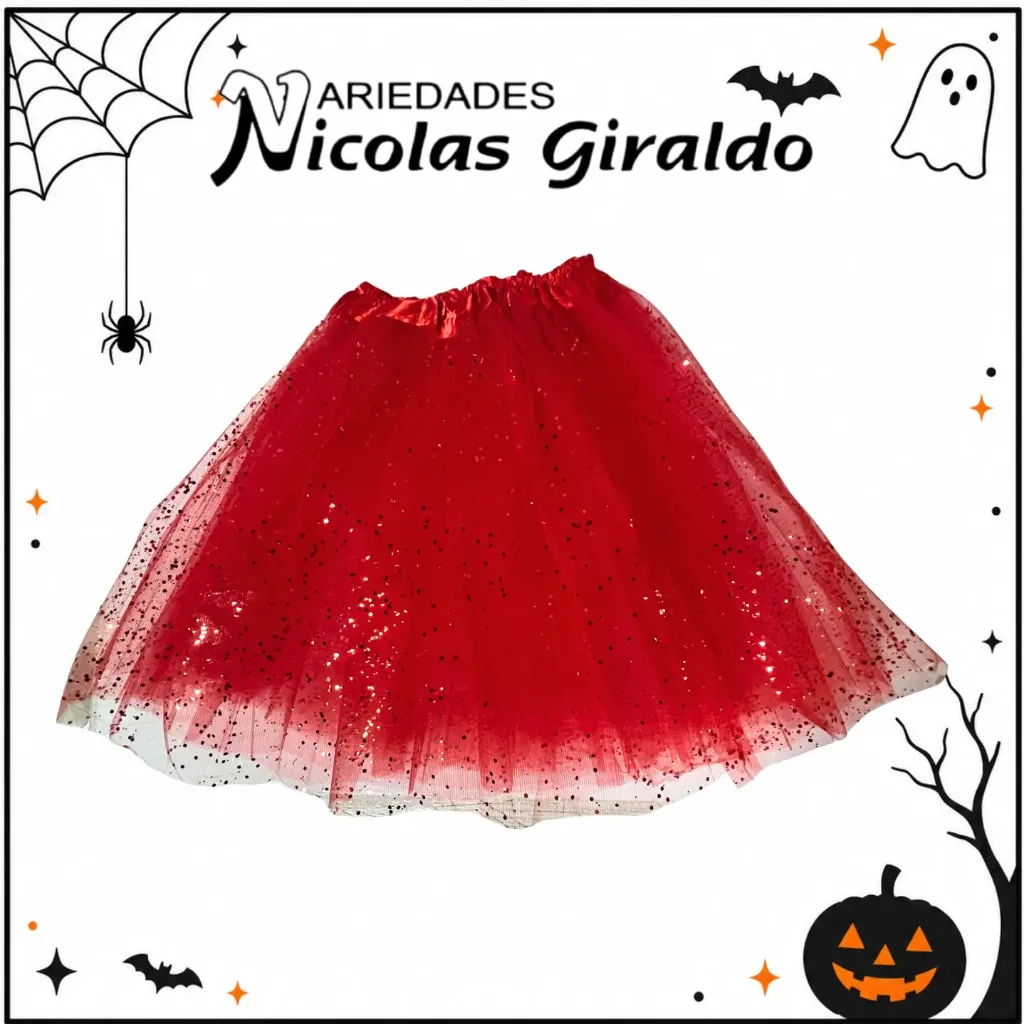 Tutu escarchado 40cm grande rojo