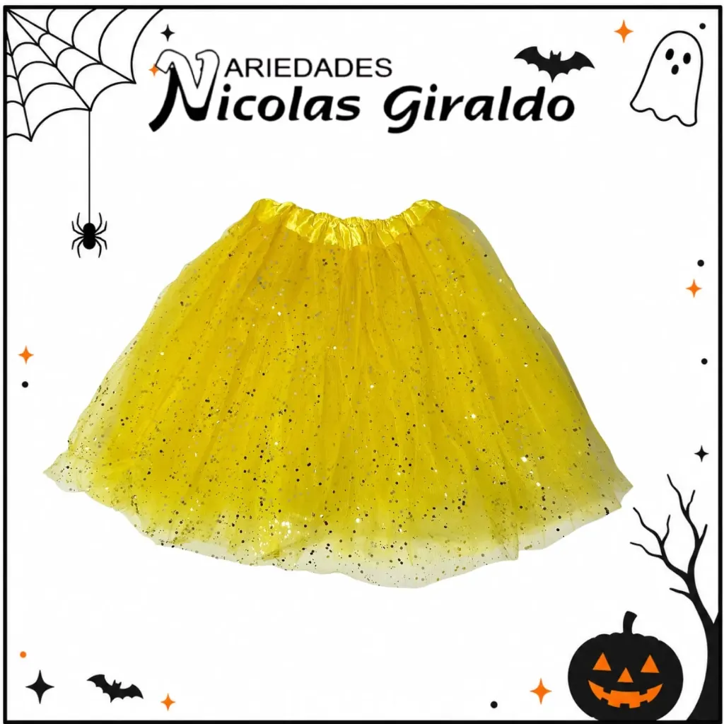 Tutu escarchado 40cm grande amarillo