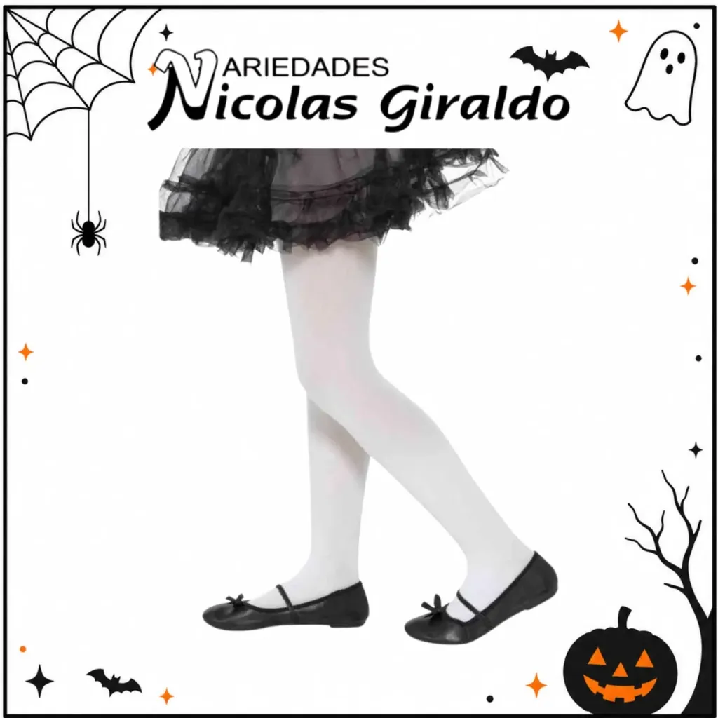 Media niña lisa blanca halloween