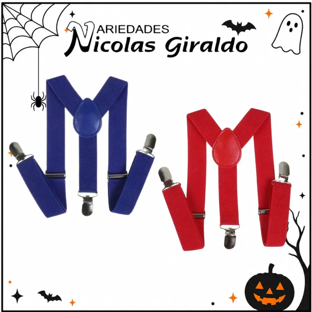 [AS-H9108] Accesorio tirante adulto unicolor azul-rojo halloween