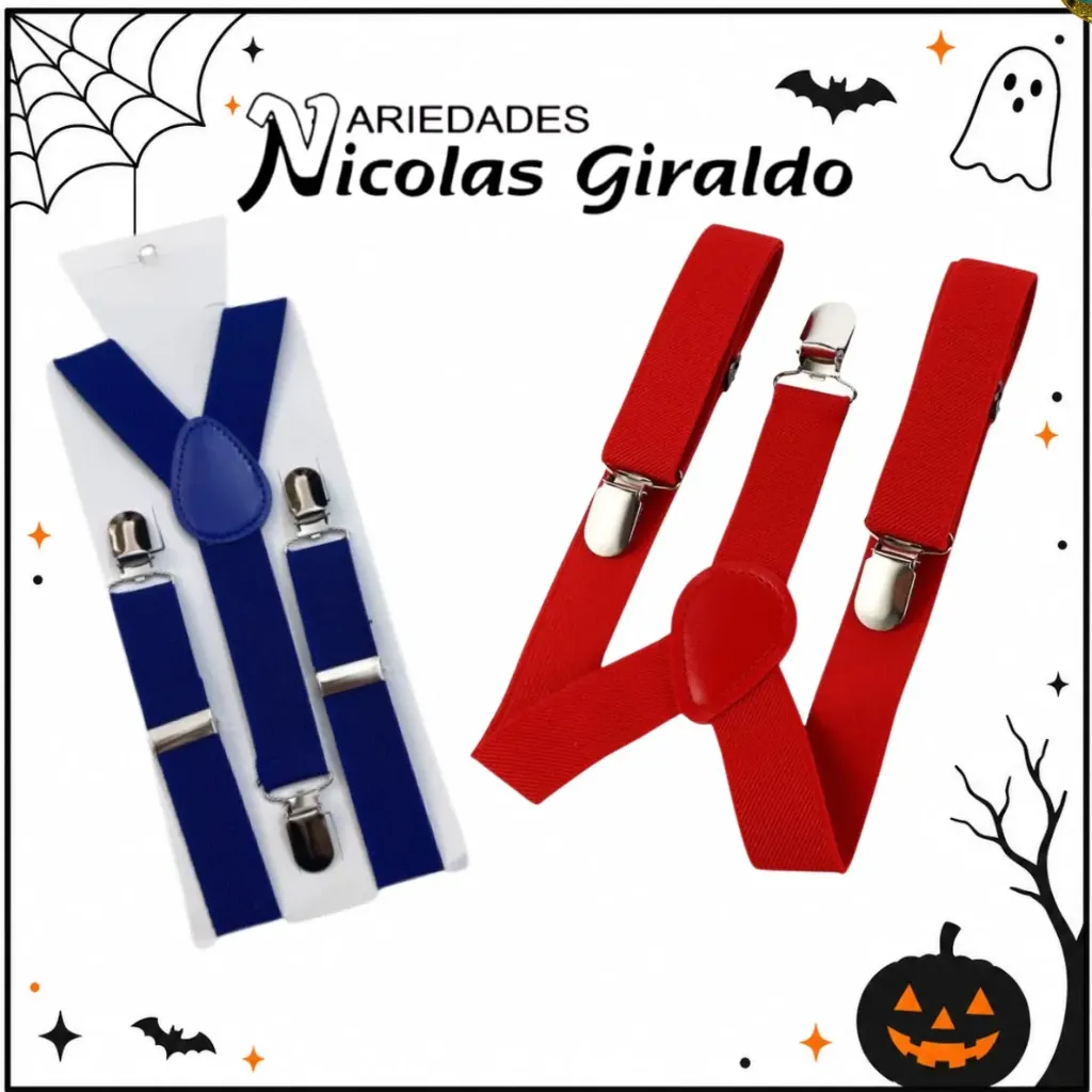Accesorio tirante niño unicolor azul-rojo halloween