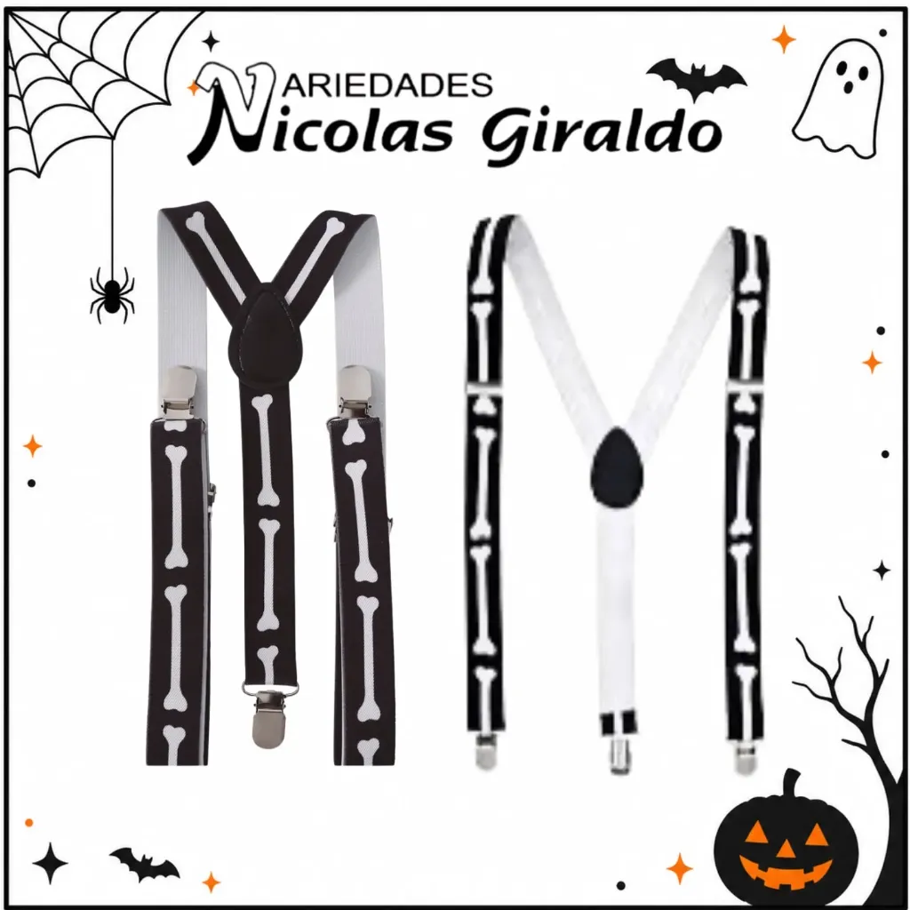 Accesorio tirante huesos halloween