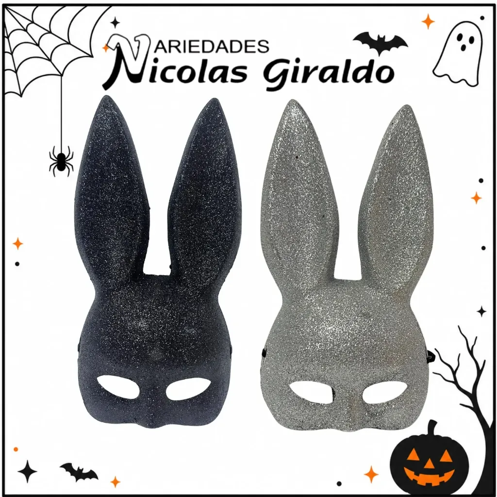 Antifaz orejas conejo escarchada halloween