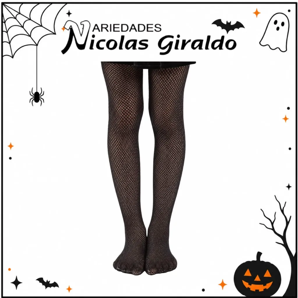 Media malla negra halloween