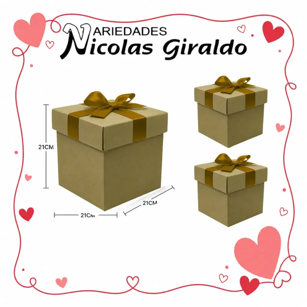 Caja moño grande 21x21x21 Felanas paquete x3