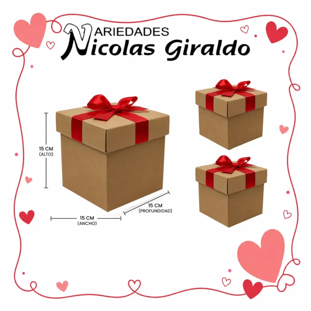 Caja moño pequeña 15x15x15 Felanas paquete x3