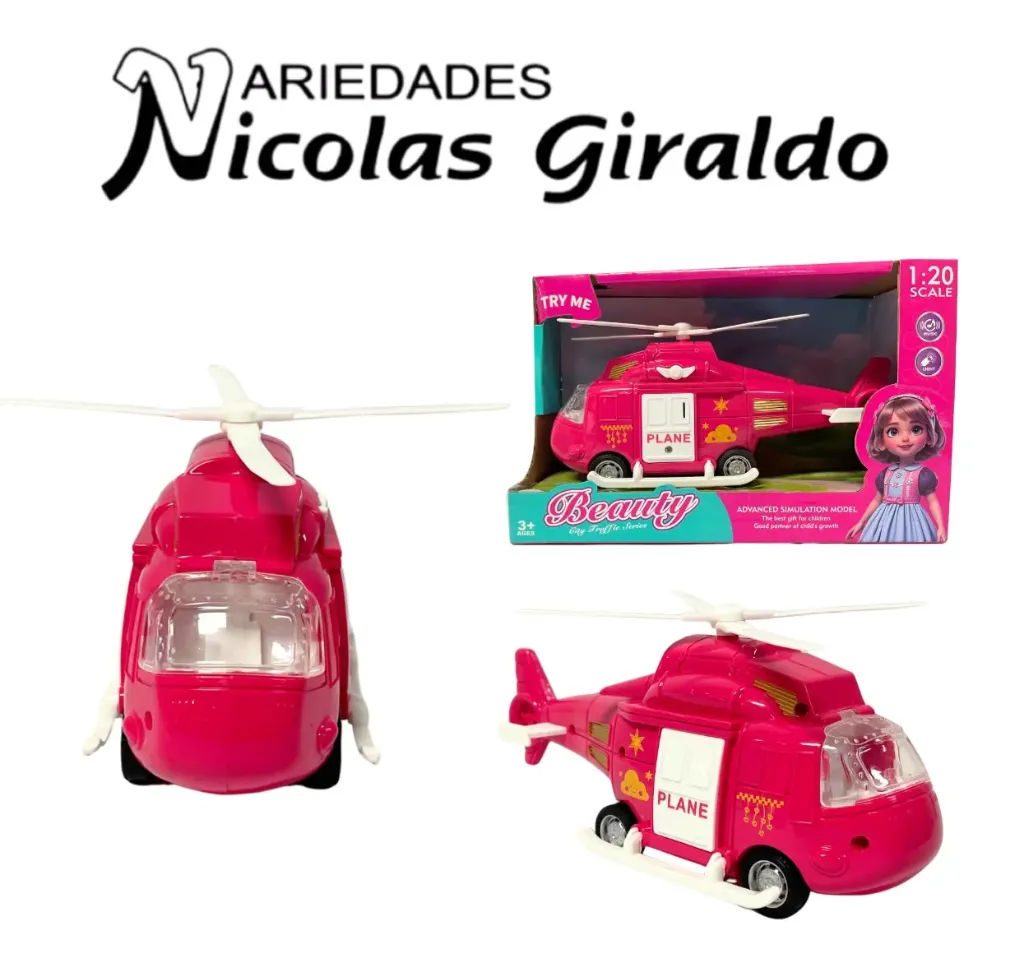 Helicoptero infantil niña con luz y sonido